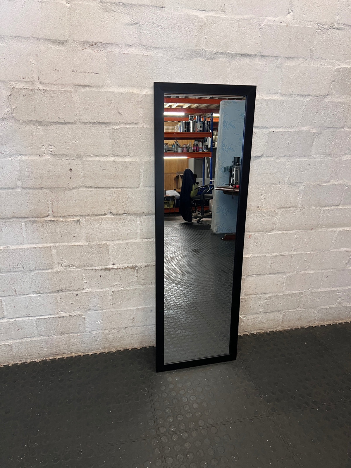 Full-Length Black Framed Wall Mirror – back view