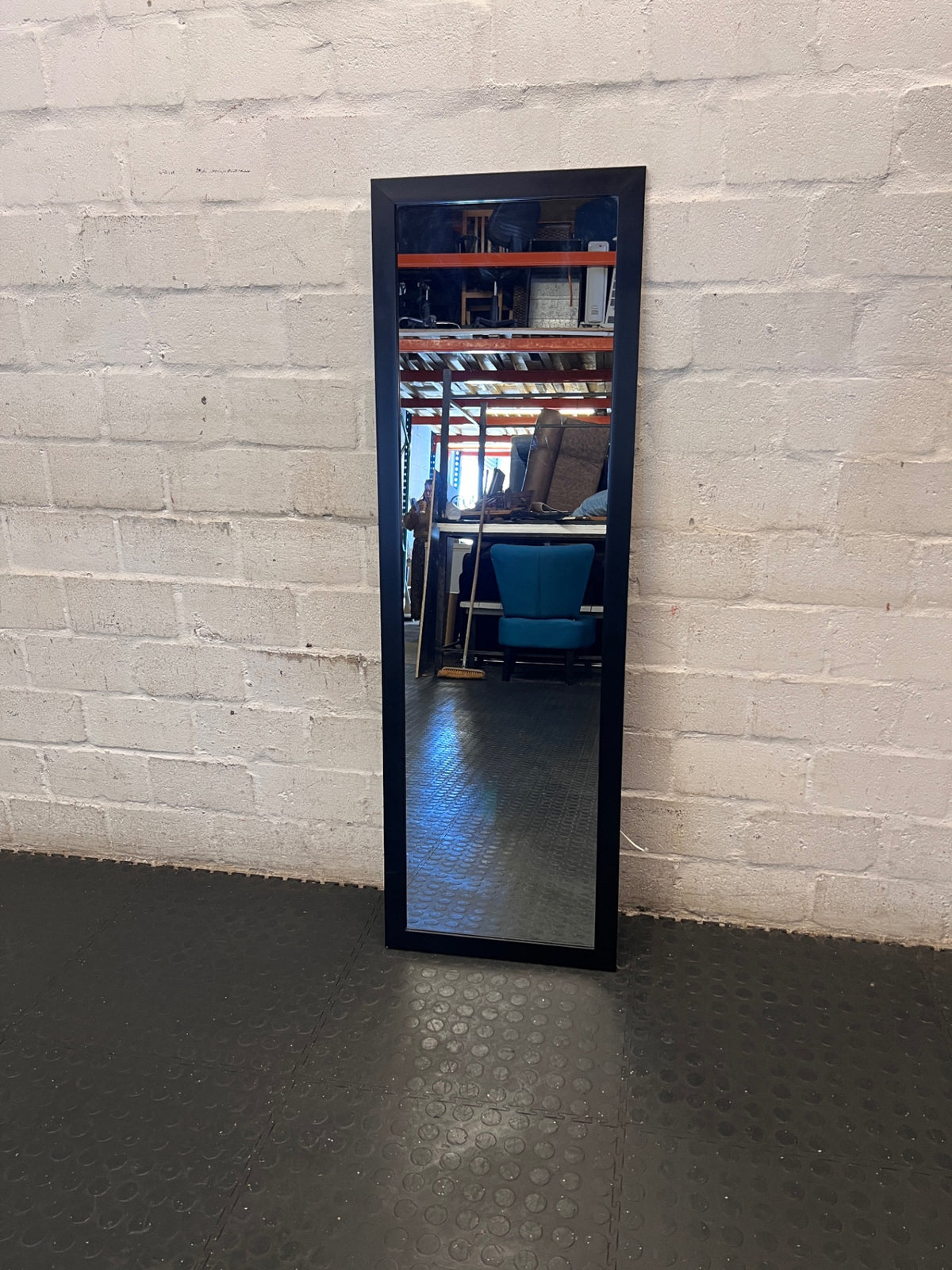 Full-Length Black Framed Wall Mirror – side view
