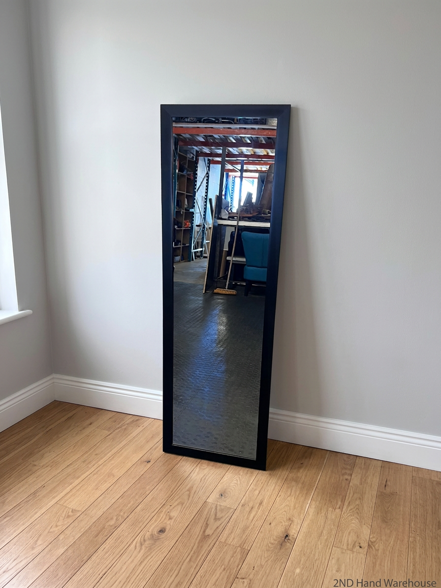 Full-Length Black Framed Wall Mirror – styled product image