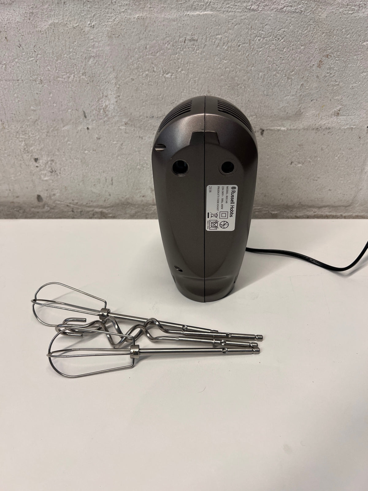 Russell Hobbs Metallic Grey Electric Hand Mixer – back view