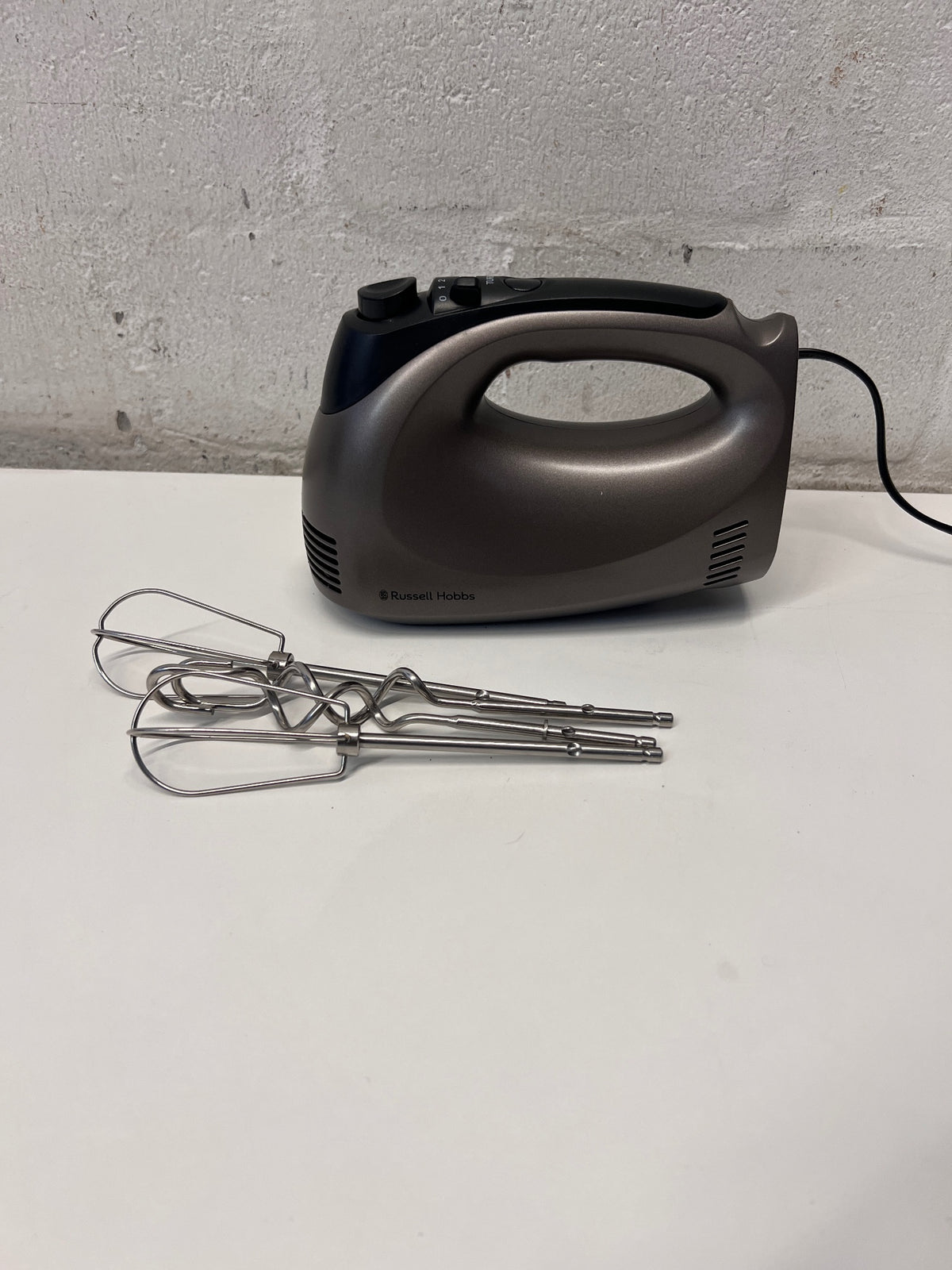 Russell Hobbs Metallic Grey Electric Hand Mixer – main front view