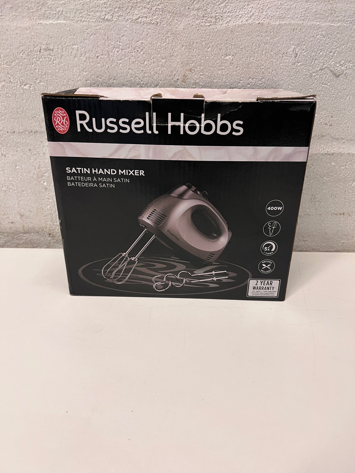 Russell Hobbs Metallic Grey Electric Hand Mixer – top view