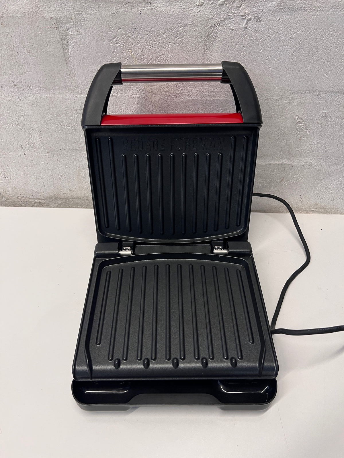 Red George Foreman Countertop Grill – side view