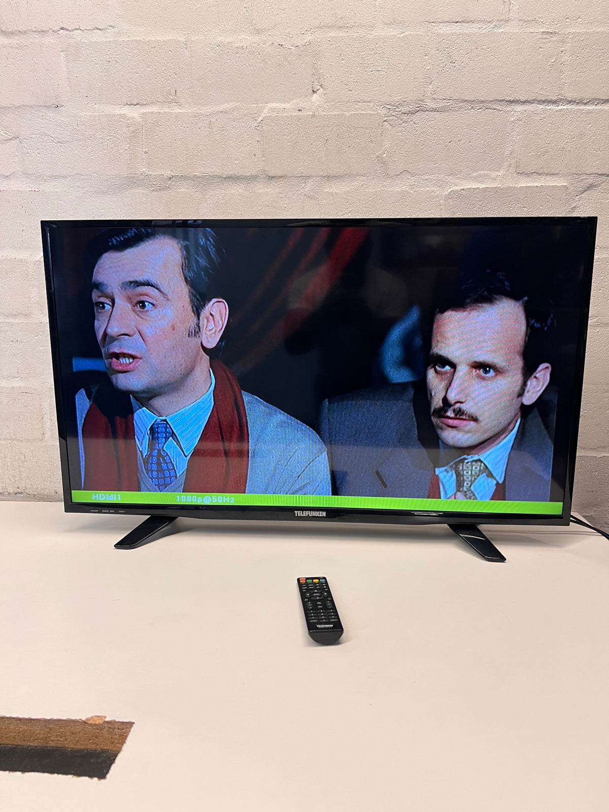Telefunken Black LCD TV with Remote Control – main front view