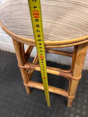 Cane Bar Stool with Padded Fabric Seat – height measurement