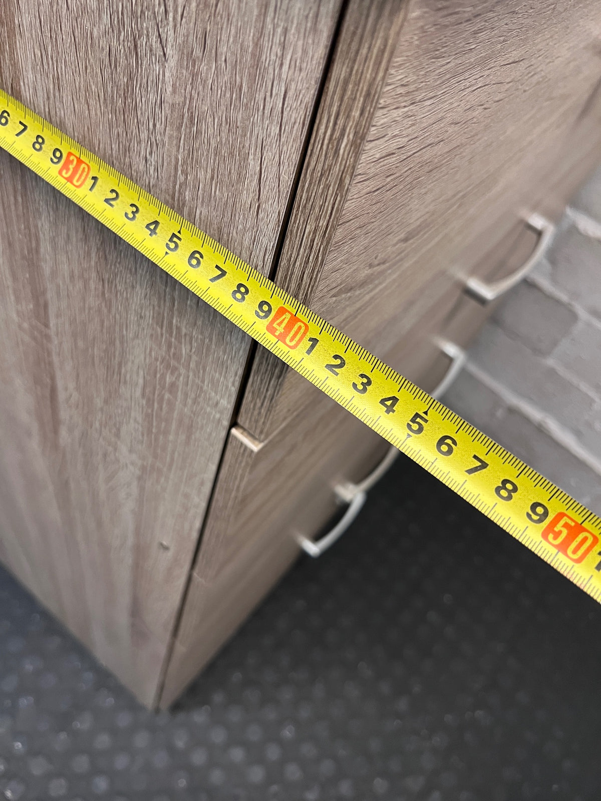 Light Oak-Style 5-Drawer Chest with Lock – depth measurement