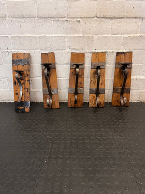 Rustic Wine Barrel Stave Candle Holder – back view
