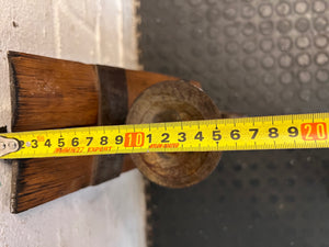 Rustic Wine Barrel Stave Candle Holder – depth measurement