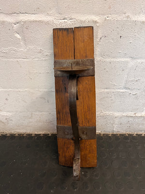 Rustic Wine Barrel Stave Candle Holder – main front view