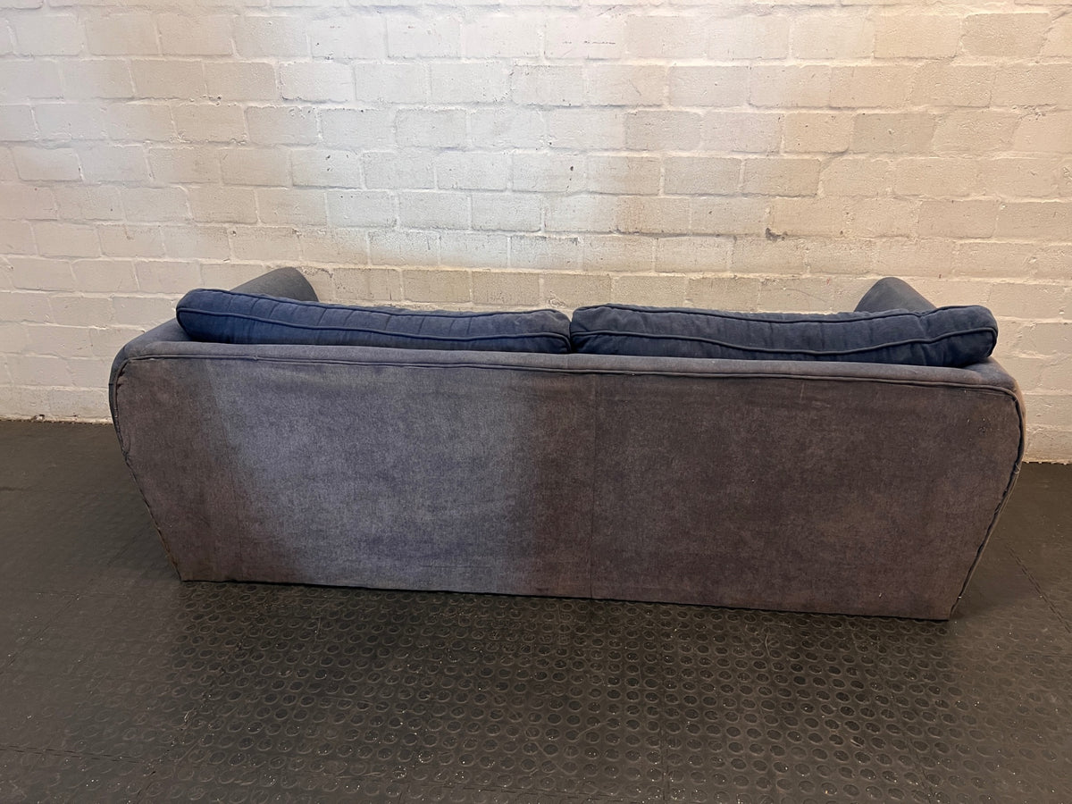Navy Blue Fabric 3 Seater Couch – condition detail