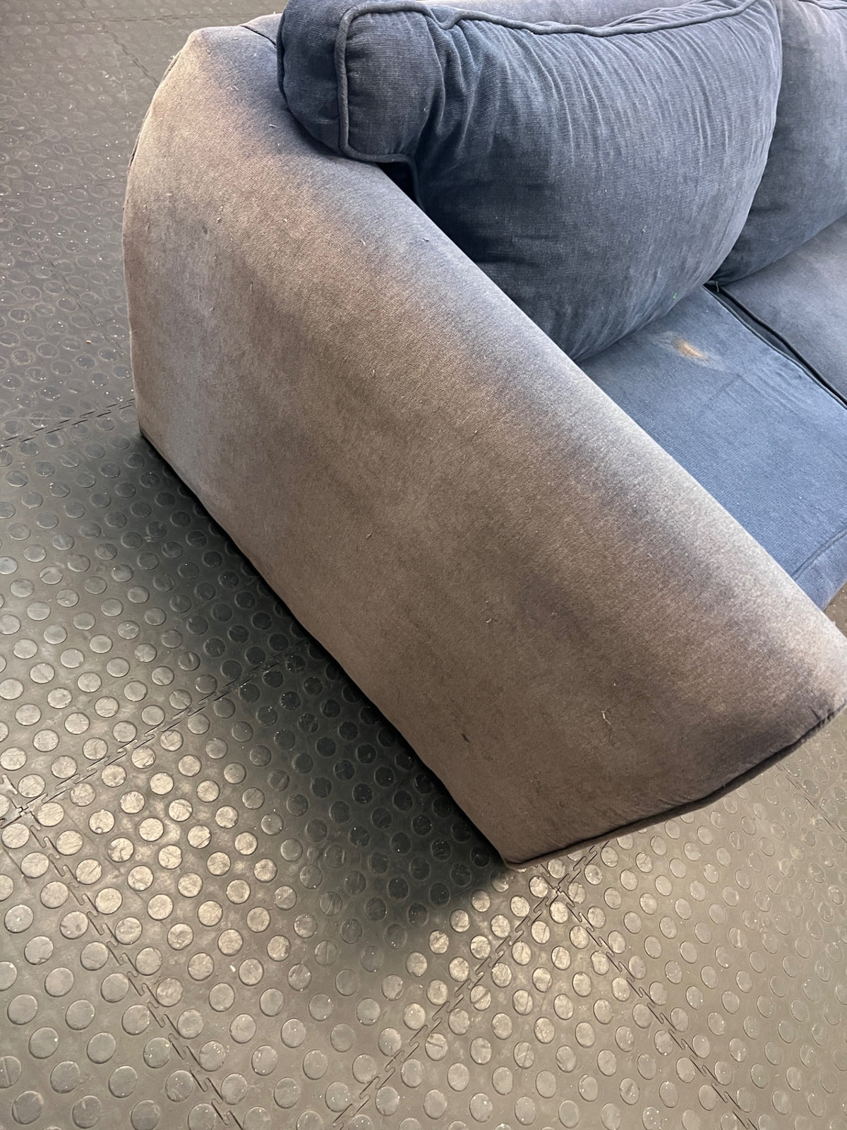 Navy Blue Fabric 3 Seater Couch – top view