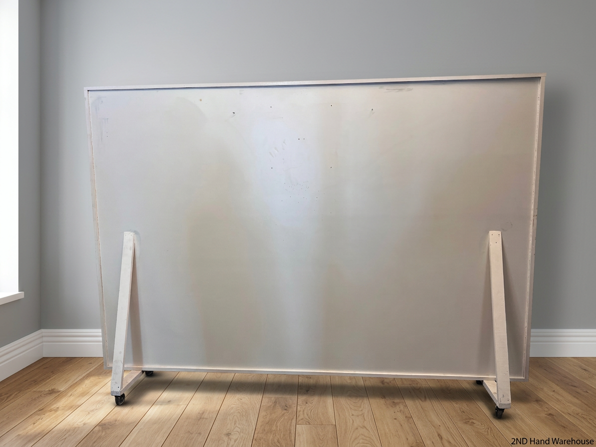Large Freestanding White Board on Castor Wheels – styled product image
