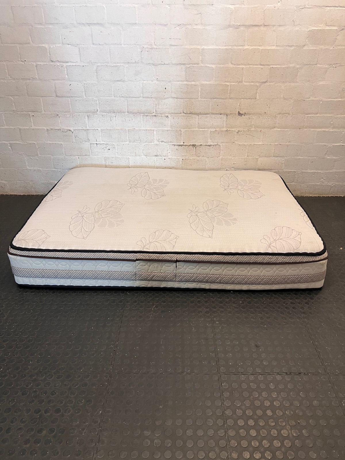 Restonic Double Mattress with Quilted Leaf Pattern – side view