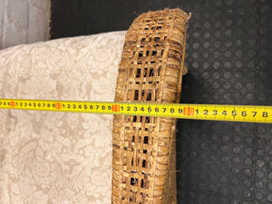 Wicker Armchair with Patterned Cushion – width measurement