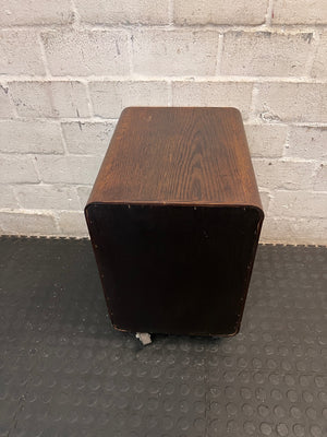Modern Two-Tone Mobile Pedestal with Wood Finish – back view