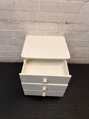 White 3-Drawer Storage Pedestal – side view