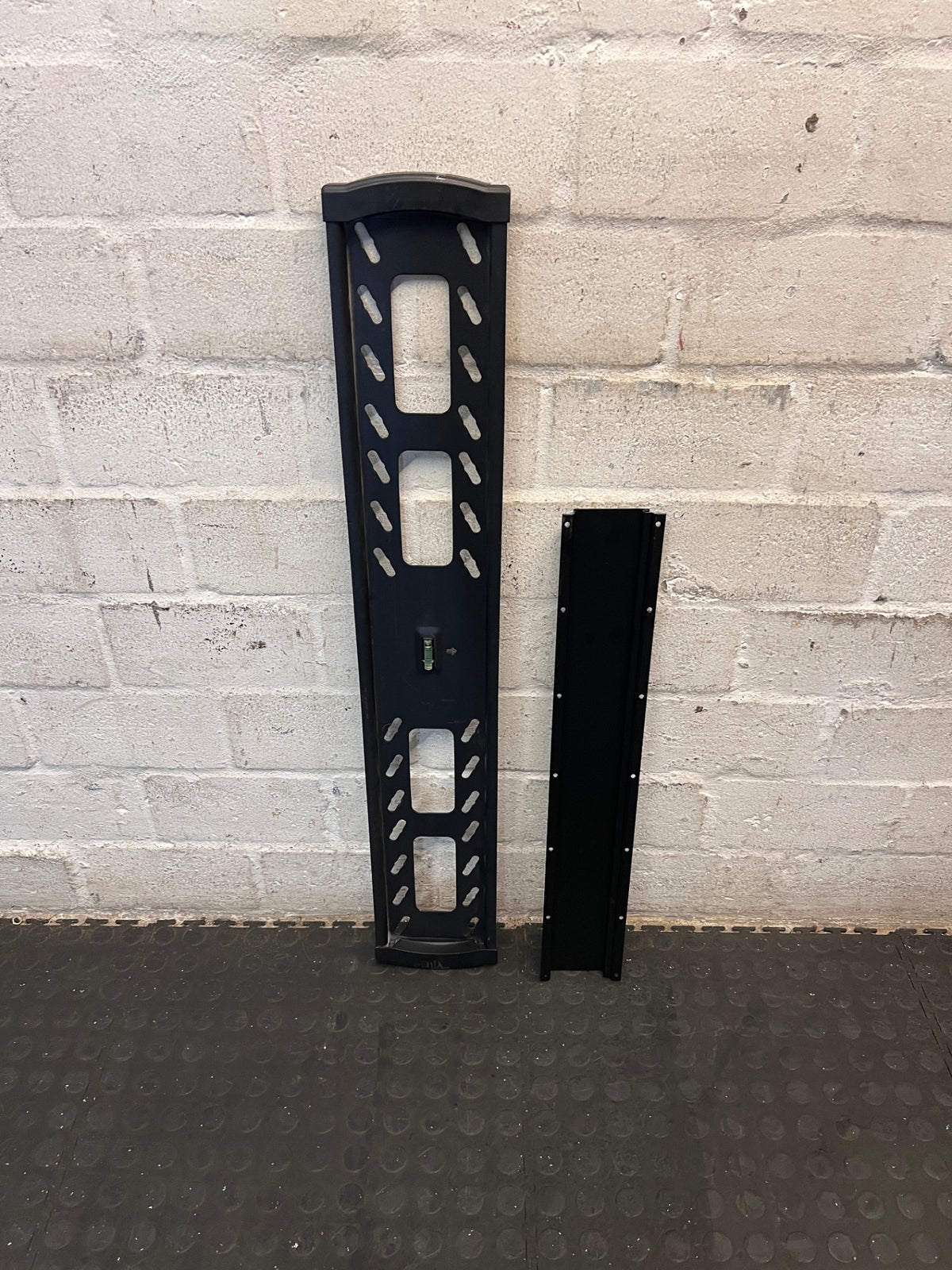 Vertical Black Metal Wall Mount TV Bracket – main front view