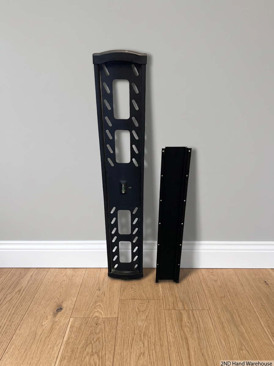 Vertical Black Metal Wall Mount TV Bracket – styled product image