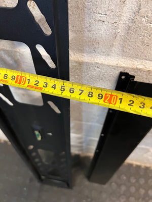 Vertical Black Metal Wall Mount TV Bracket – width measurement