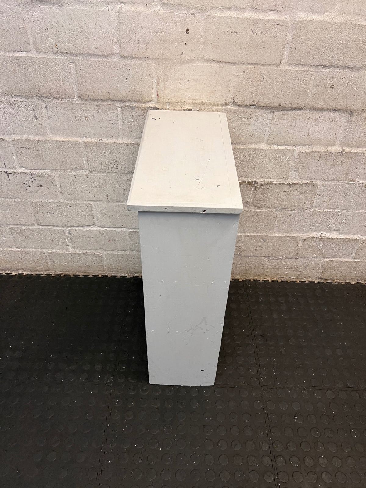 Compact White Wooden Bookshelf – side view