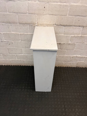 Compact White Wooden Bookshelf – side view