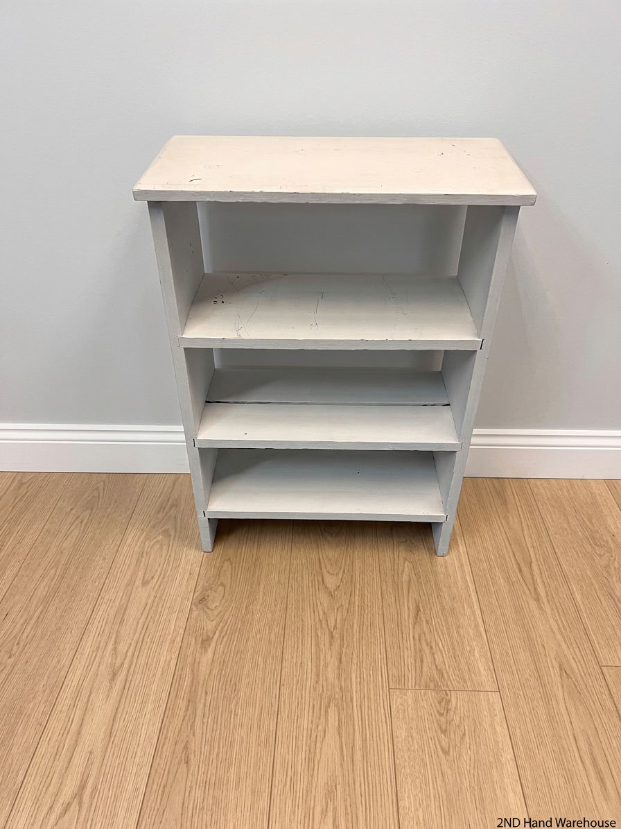 Compact White Wooden Bookshelf – styled product image
