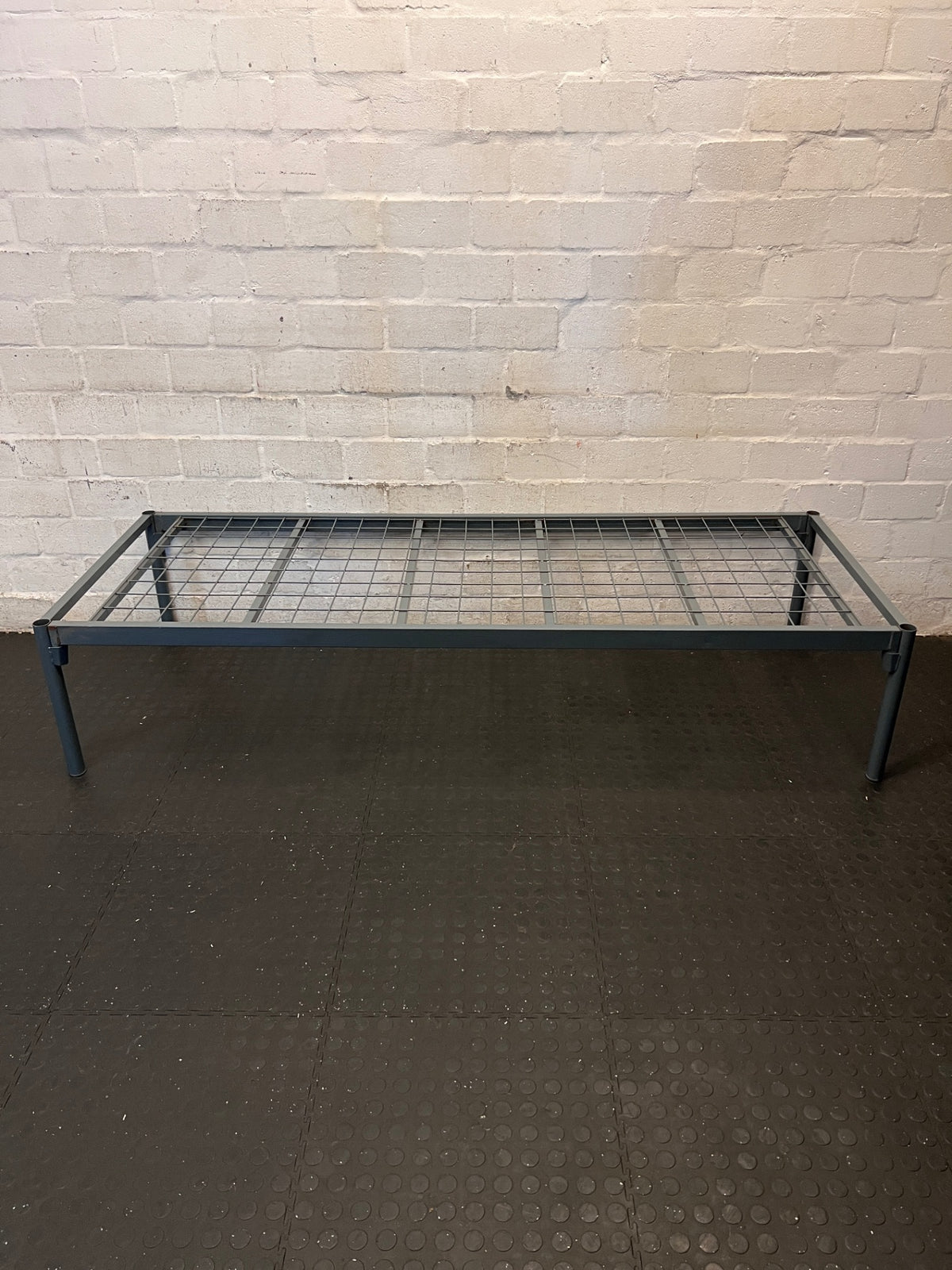 Sky Distribution Grey Metal Single Bed Frame – back view