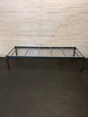 Sky Distribution Grey Metal Single Bed Frame – side view