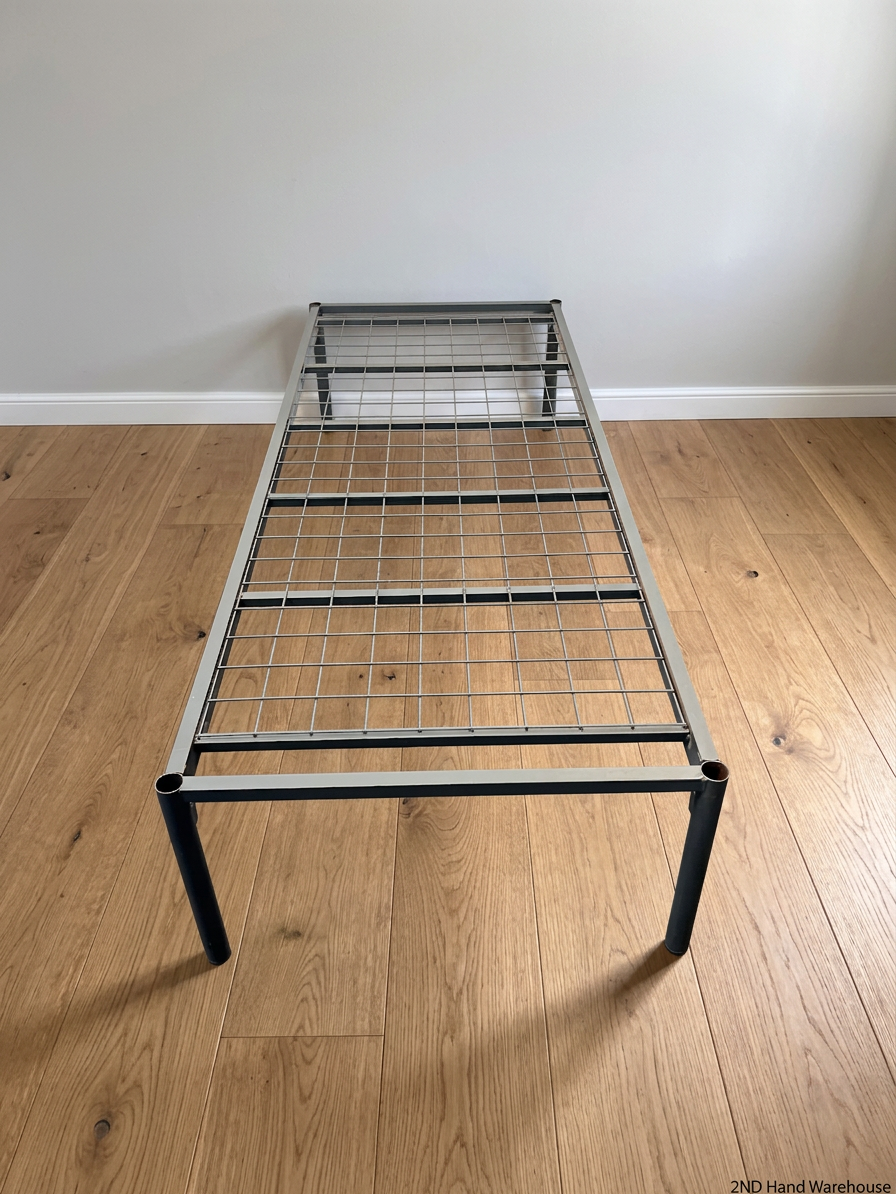 Sky Distribution Grey Metal Single Bed Frame – styled product image