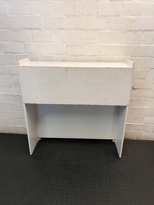 White Wooden Single Headboard with Shelving – condition detail