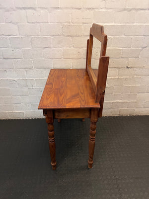 Oak Finish Wooden Dressing Table with Mirror – condition detail