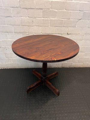 Round Wooden Pedestal Dining Table – back view