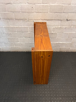 Compact Warm Oak Toned Timber Bookshelf – back view