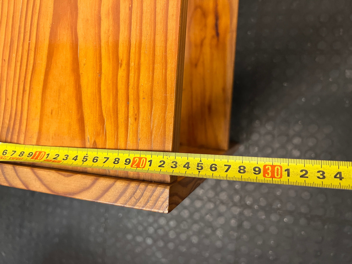 Compact Warm Oak Toned Timber Bookshelf – depth measurement