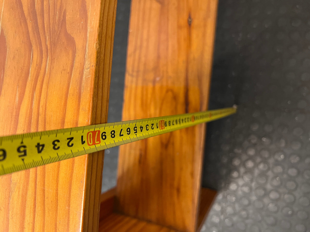 Compact Warm Oak Toned Timber Bookshelf – height measurement