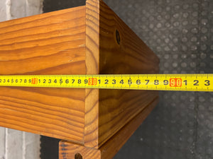 Compact Warm Oak Toned Timber Bookshelf – width measurement
