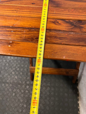 Wooden Slatted Folding Side Table – depth measurement