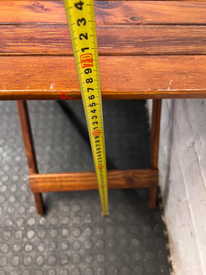 Wooden Slatted Folding Side Table – height measurement