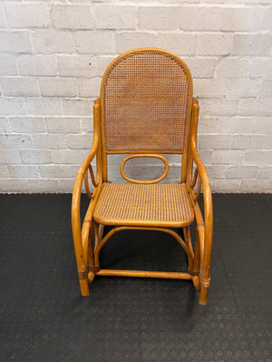 Vintage Bamboo and Cane Rocking Chair – top view