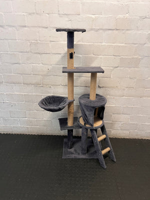 Multi-Level Plush Cat Tree with Sisal Scratching Posts – main front view