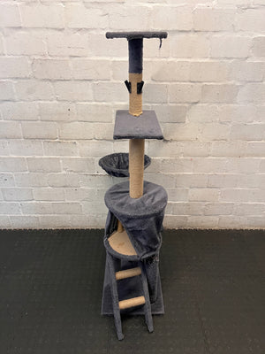 Multi-Level Plush Cat Tree with Sisal Scratching Posts – side view