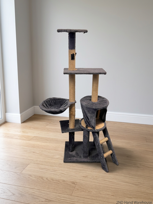 Multi-Level Plush Cat Tree with Sisal Scratching Posts – styled product image