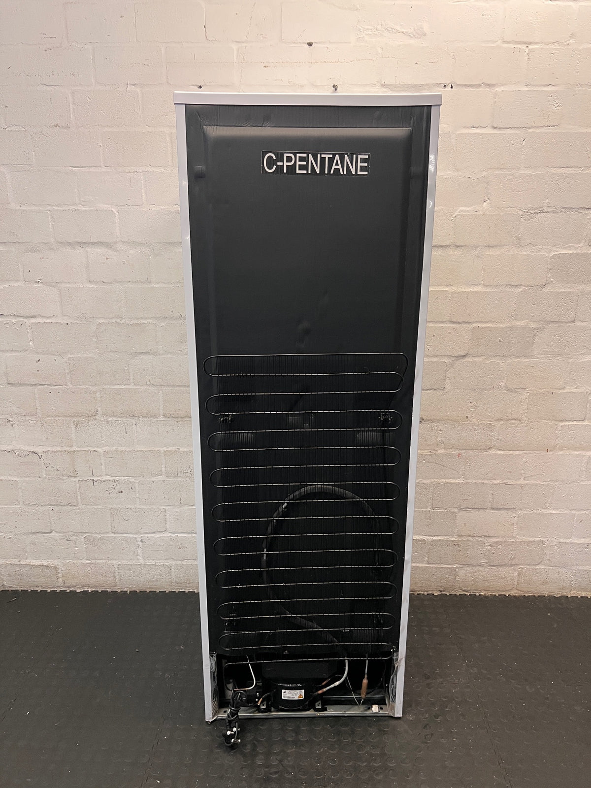KIC White Fridge Freezer Combination — Good Working Order – back view