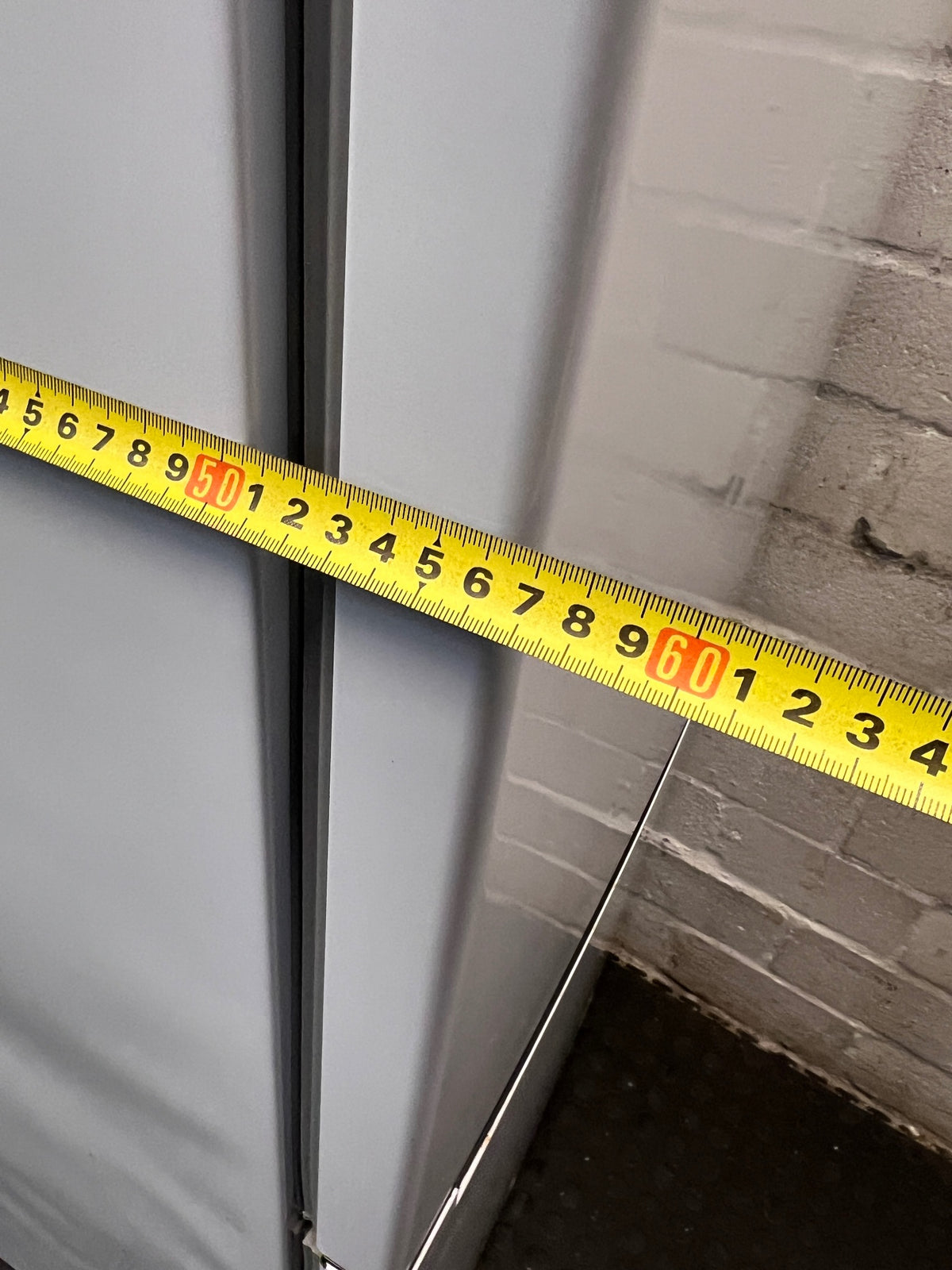 KIC White Fridge Freezer Combination — Good Working Order – width measurement
