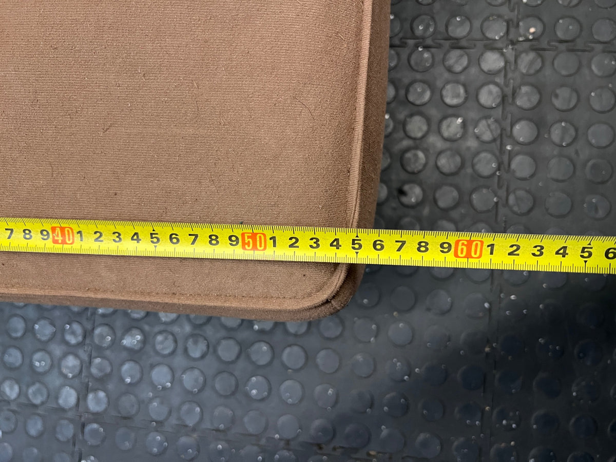 Brown Fabric Armless Sleeper Couch – depth measurement