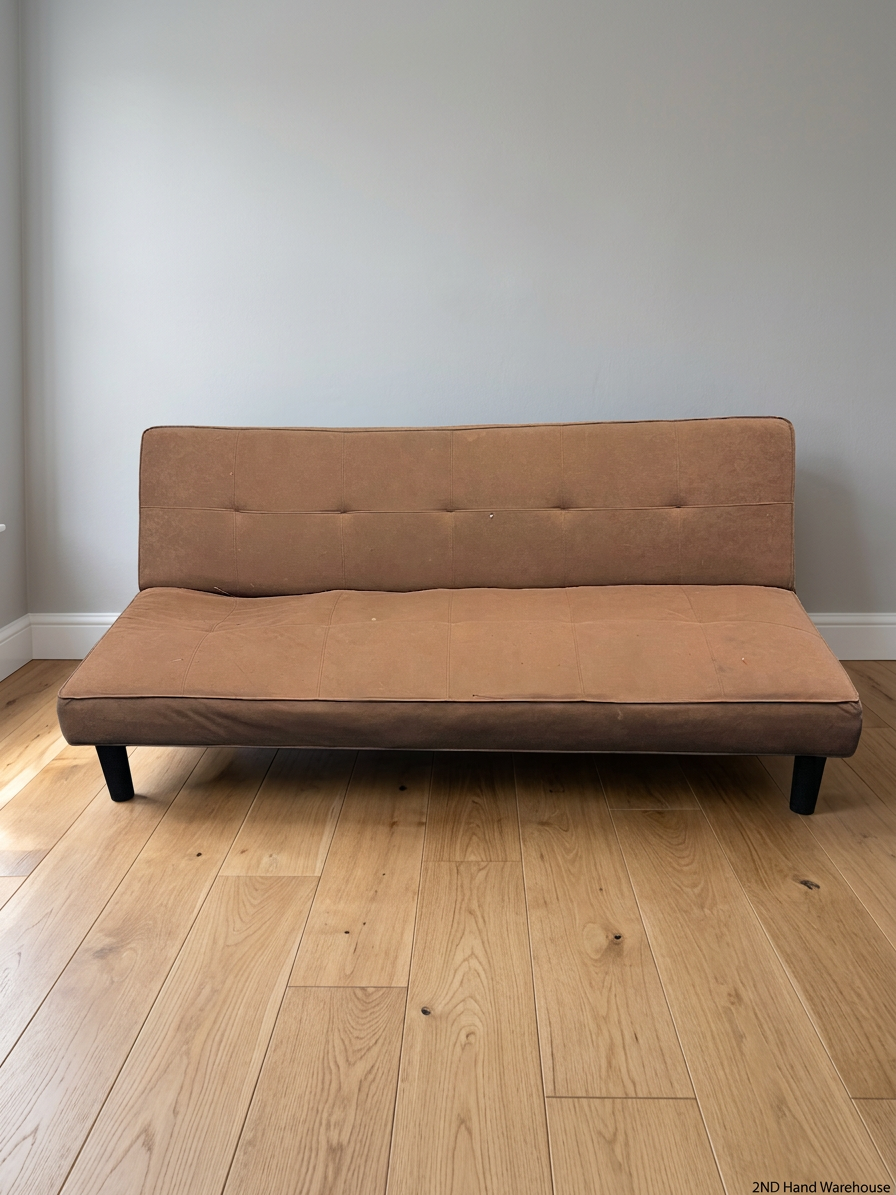 Brown Fabric Armless Sleeper Couch – styled product image