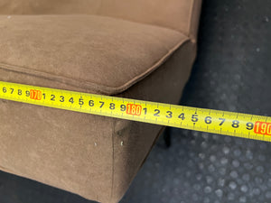 Brown Fabric Armless Sleeper Couch – width measurement