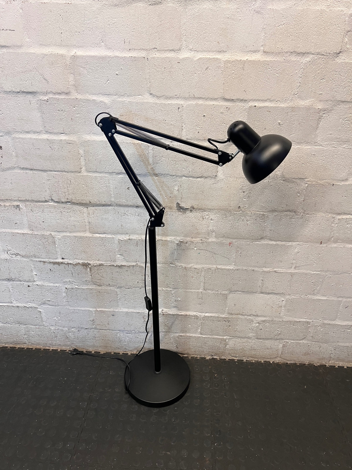 Adjustable Black Metal Floor Standing Lamp – back view