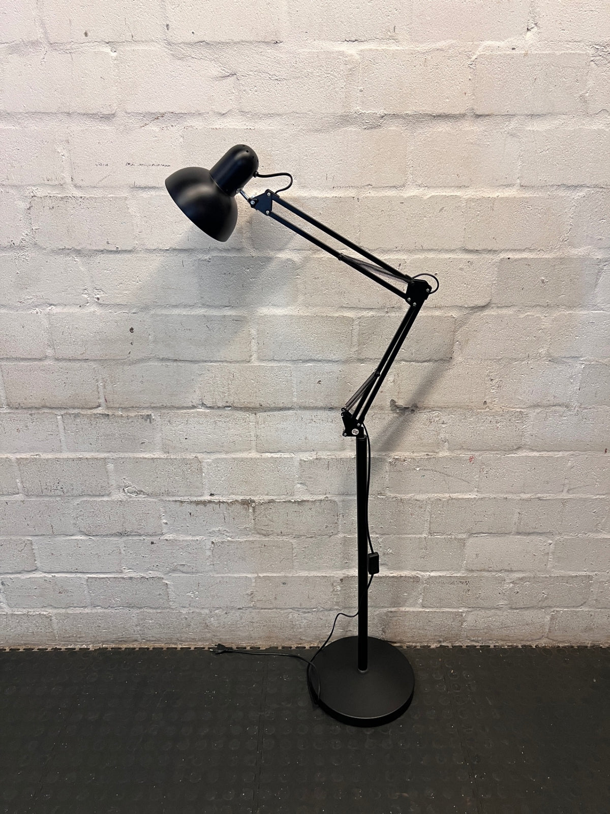 Adjustable Black Metal Floor Standing Lamp – side view