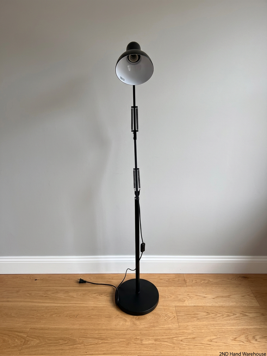 Adjustable Black Metal Floor Standing Lamp – styled product image